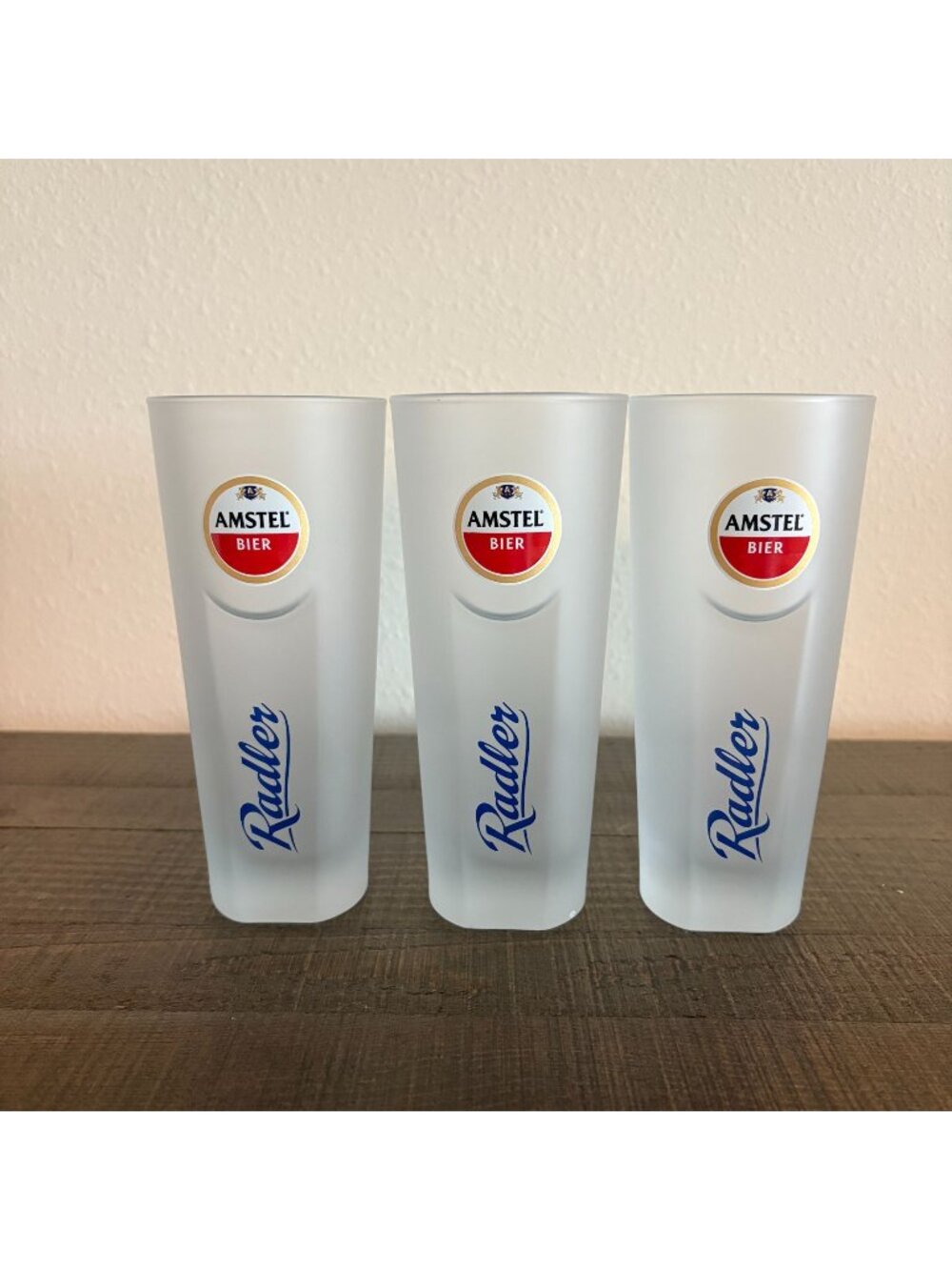 Amstel Radler Frosted Beer Mugs Set of 3 Glasses 0.3L Rastal Brewery Vintage